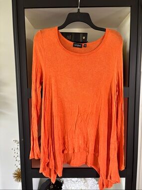 Tempted Orange Long-Sleeve Tunic Top